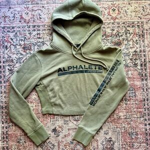 Alphalete Sage Green Cropped Hoodie
